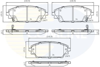 Комплект тормозных колодок, дисковый тормоз COMLINE CBP32242 для MAZDA CX-3