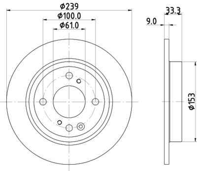 Тормозной диск HELLA 8DD 355 134-681 для HONDA JAZZ