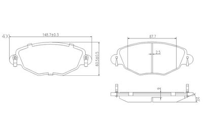 BOGAP Stabdžių trinkelių rinkinys, diskinis stabdys