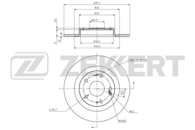 ZEKKERT BS-6437 Тормозные диски  для HONDA CIVIC (Хонда Цивик)