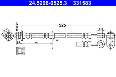 Тормозной шланг ATE 24.5296-0525.3 для SUZUKI GRAND VITARA