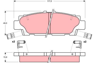 Комплект тормозных колодок, дисковый тормоз TRW GDB1257 для LEXUS LS