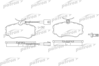 Комплект тормозных колодок, дисковый тормоз PATRON PBP595 для ALFA ROMEO 164