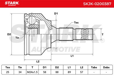 каре комплект, полуоска STARK SKJK-0200387