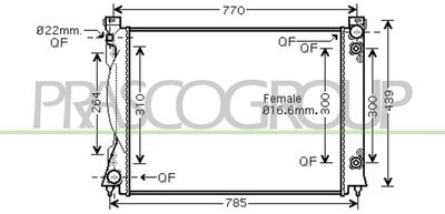 PRASCO AD034R007 Радиатор охлаждения двигателя для AUDI A6 C6 (4F2)