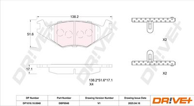 BREMSBELAGSATZ SCHEIBENBREMSE DR!VE+ DP1010100948 2