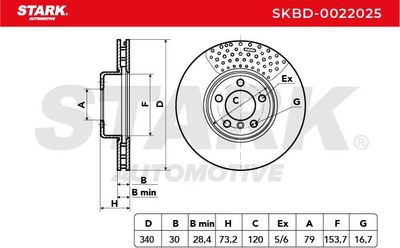 спирачен диск STARK SKBD-0022025