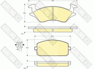 Комплект тормозных колодок, дисковый тормоз GIRLING 6107699 для TOYOTA STARLET