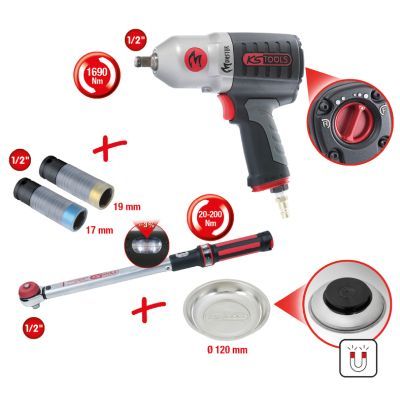 Ks Tools - Súprava rázového uťahováka 1/2"