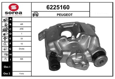 STARTCAR 6225160 Тормозной суппорт  для PEUGEOT 406 купе (8C) 2.0 16V
