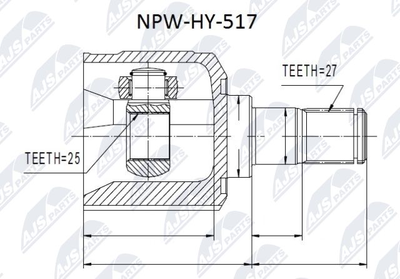 NTY NPW-HY-517 ШРУС  для HYUNDAI  (Хендай Сантамо)