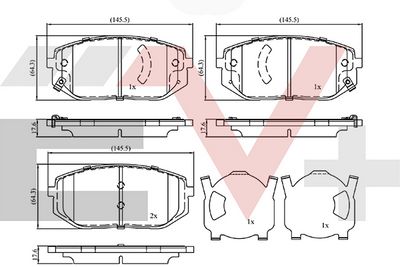 комплект спирачно феродо, дискови спирачки COMLINE CEV34049