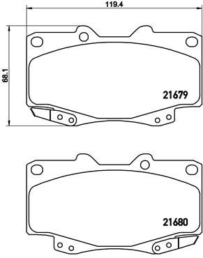 Комплект тормозных колодок, дисковый тормоз BREMBO P 83 151 для TOYOTA FORTUNER