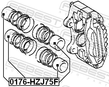 Piston, brake caliper 0176-HZJ75F