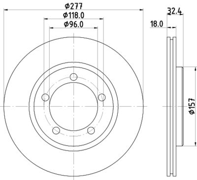 Тормозной диск HELLA PAGID 8DD 355 108-681 для DAIHATSU WILDCAT/ROCKY