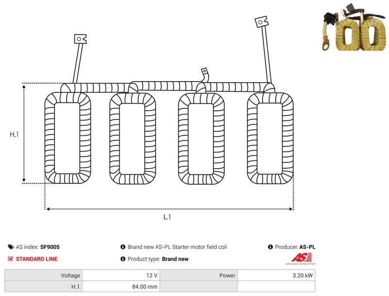 Mähis, starter, AS-PL SF9005