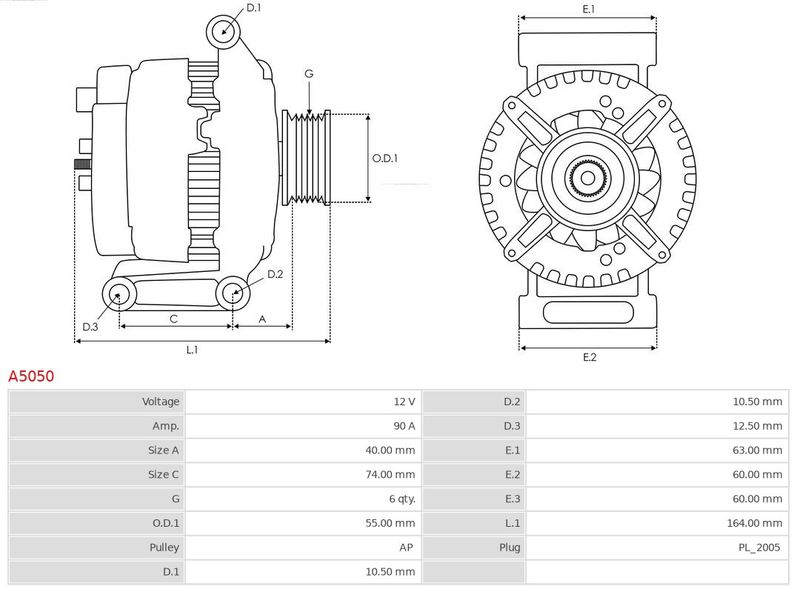 AS-PL A5050 Alternator