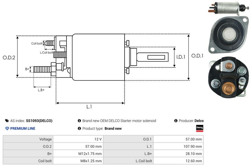 AS-PL SS1093(DELCO) Solenoid Switch, starter