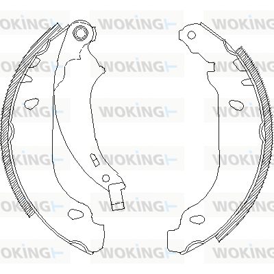 Комплект гальмівних колодок, задня вісь, 32мм, Peugeot 206 98- (Bosch), Woking Z407600