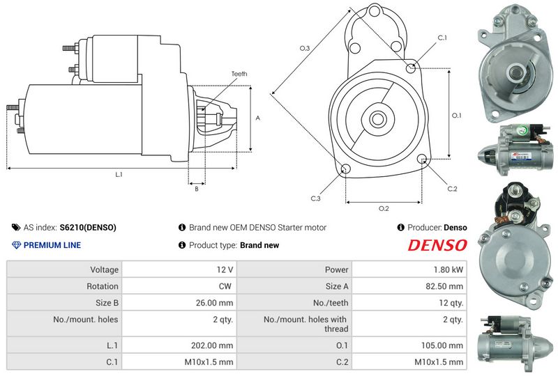 AS-PL S6210(DENSO) Starter