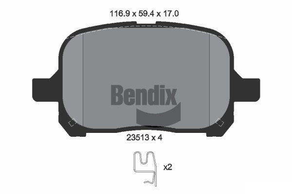 BENDIX Braking fékbetétkészlet, tárcsafék BPD1998