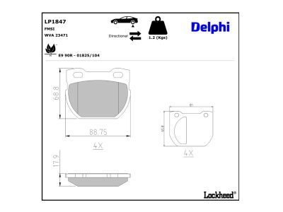 DELPHI LP1847 Brake Pad Set, disc brake