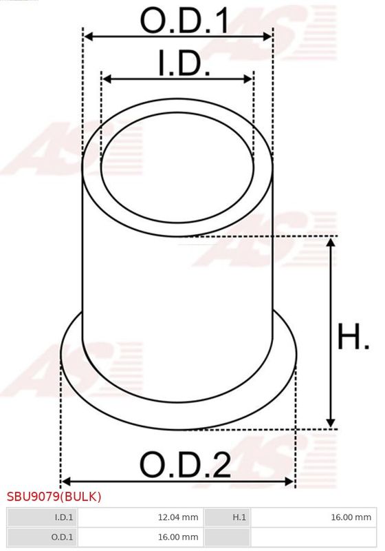 Втулка, вал стартера, Auto Starter SBU9079(BULK)