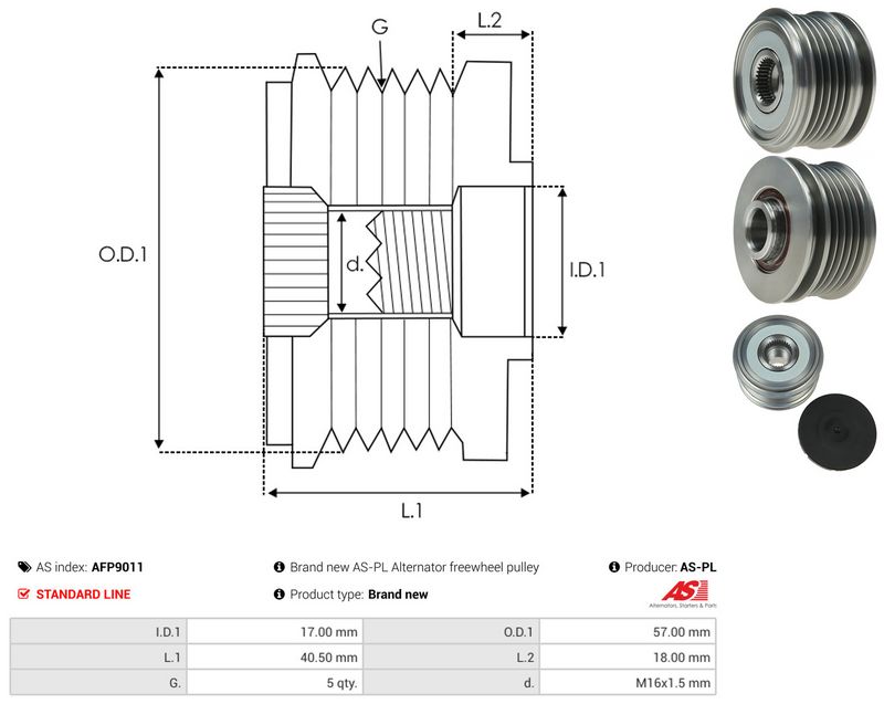 AS-PL AFP9011 Alternator Freewheel Clutch
