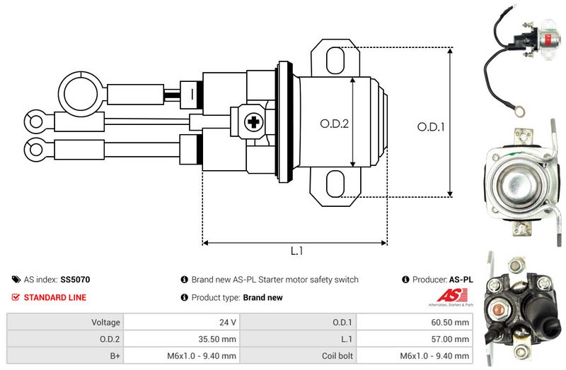 Magnetlülitus, starter, AS-PL SS5070