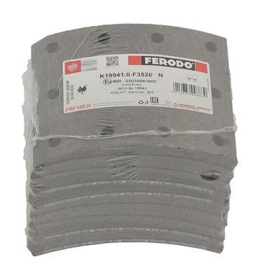 obložení brzdové VOLVO - 410x150 18,4mm (pomoc. nápr.) K19941.0-F3526