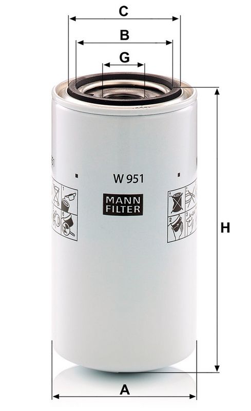Õlifilter, MANN-FILTER W 951