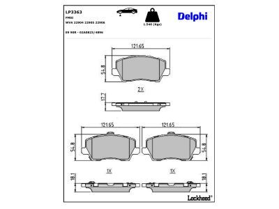 DELPHI LP3363 Brake Pad Set, disc brake