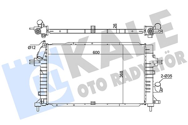 Радіатор, система охолодження двигуна, Kale Oto Radyatör 371300