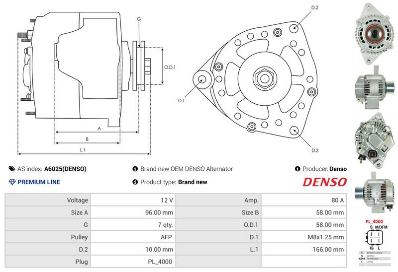 AS-PL A6025(DENSO) Alternator