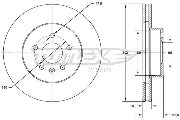 TOMEX Brakes féktárcsa TX 72-46