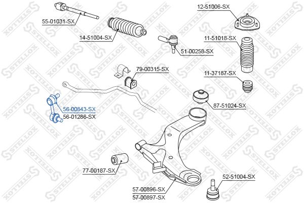 STELLOX 56-00843-SX Link/Coupling Rod, stabiliser bar