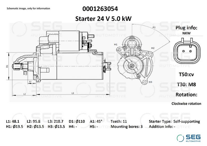SEG Automotive 0001263054 Starter