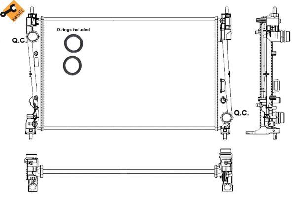 Радіатор, система охолодження двигуна, Nrf 53017