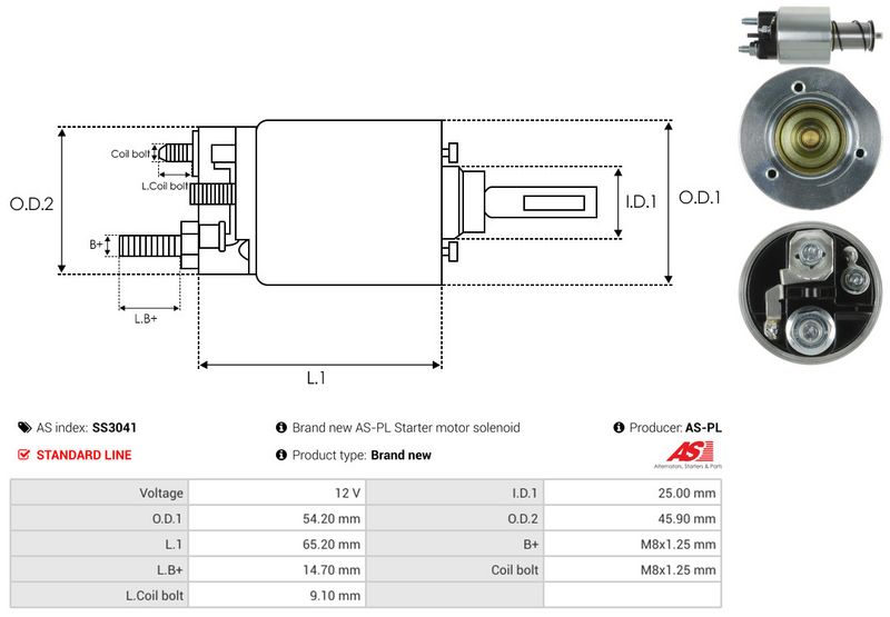 AS-PL SS3041 Solenoid Switch, starter