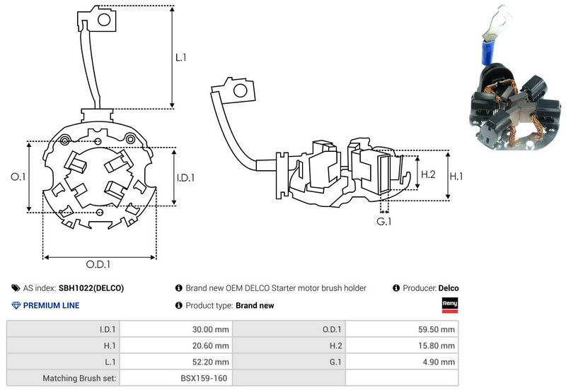 AS-PL SBH1022(DELCO) Holder, carbon brushes