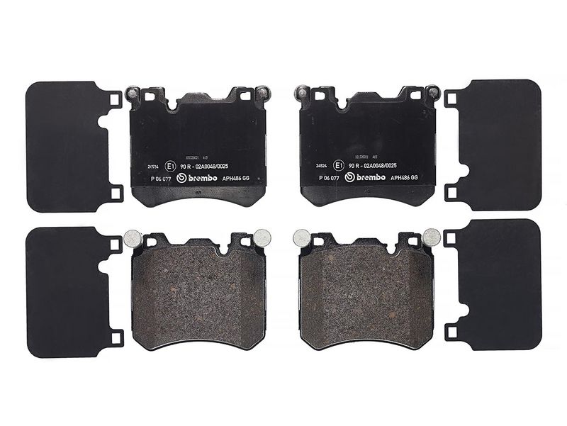 Piduriklotsi komplekt, ketaspidur, BREMBO P 06 077