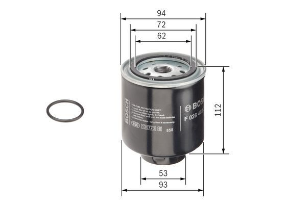 Фільтр палива, фільтр для накручування, Bosch F026402223
