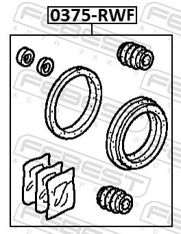 FEBEST 0375-RWF Repair Kit, brake caliper
