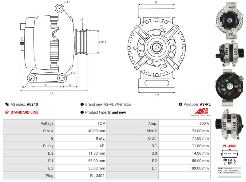 AS-PL A6240 Alternator