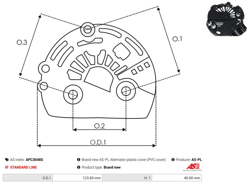 Kaitsekate, generaator, AS-PL APC3048S