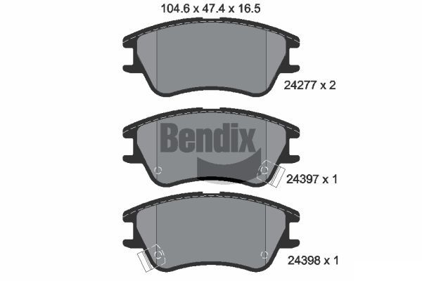 BENDIX Braking fékbetétkészlet, tárcsafék BPD2119