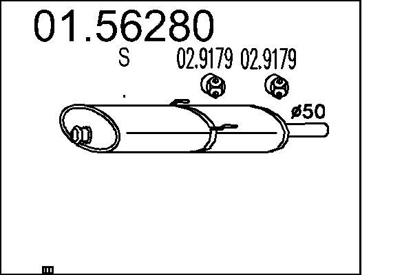 Проміжний глушник, Mts 01.56280