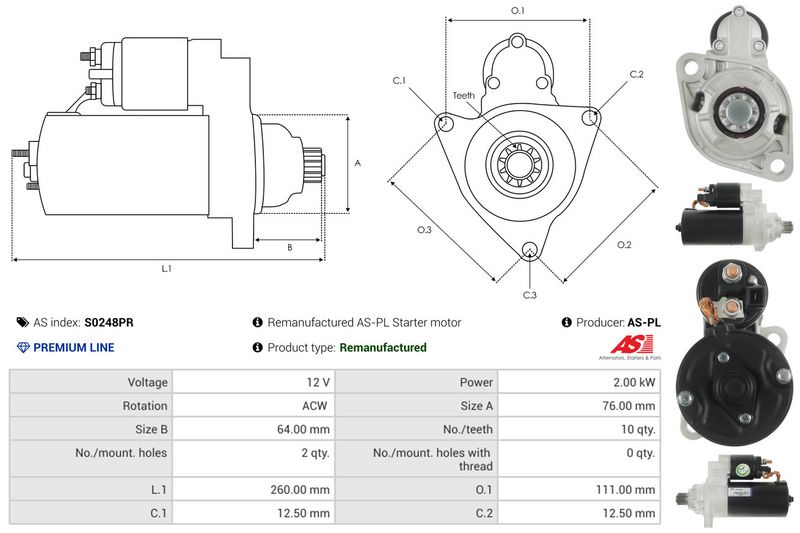 Starter, AS-PL S0248PR