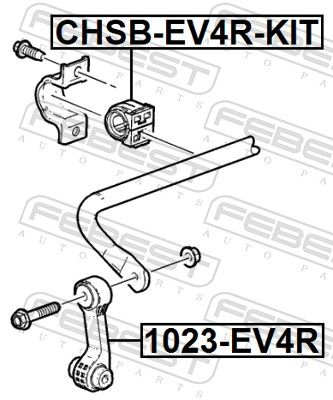 Remondikomplekt, stabilisaatorilaager, FEBEST CHSB-EV4R-KIT