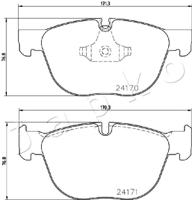 Комплект гальмівних накладок, дискове гальмо, Japko 500132